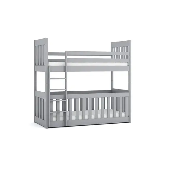 Buy Cris Wooden Bunk Bed with Cot Bed, Colour: Grey Matt, Mattresses: Foam/Bonnell Mattresses, 3 image
