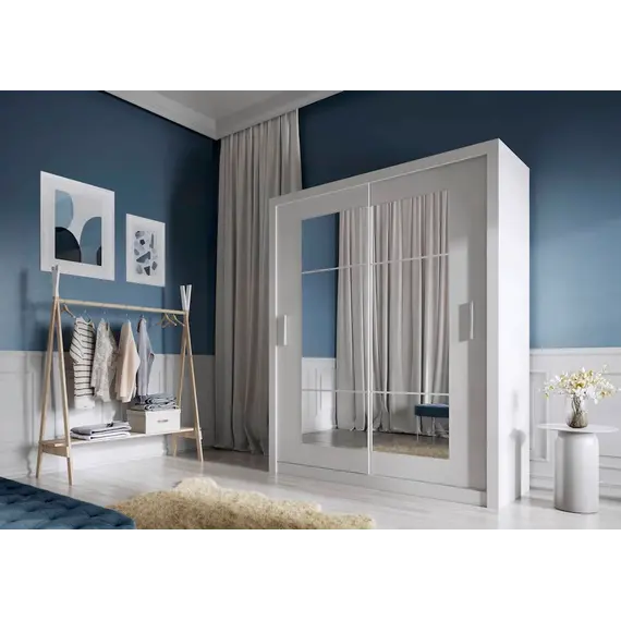 Buy Idea 02 - 2 Sliding Door Wardrobe 180cm, Colour: White Matt, 4 image