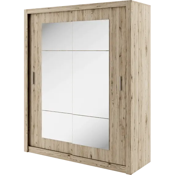 Buy Idea 02 - 2 Sliding Door Wardrobe 180cm, Colour: Oak, 4 image