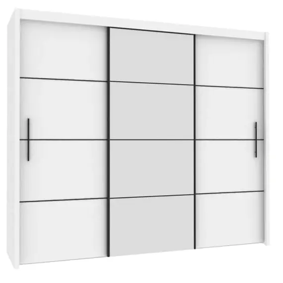 Buy Inova Sliding Door Wardrobe 250cm, Colour: White Matt, 7 image