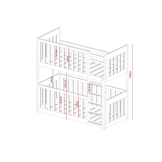 Buy Konrad Bed with Cot, Colour: White Matt, Mattresses: Without Mattresses, 5 image