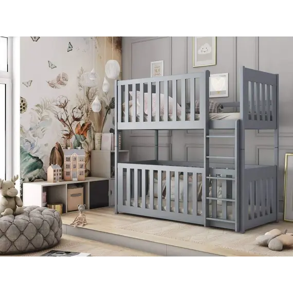 Buy Konrad Bed with Cot, Colour: Grey Matt, Mattresses: Foam Mattresses