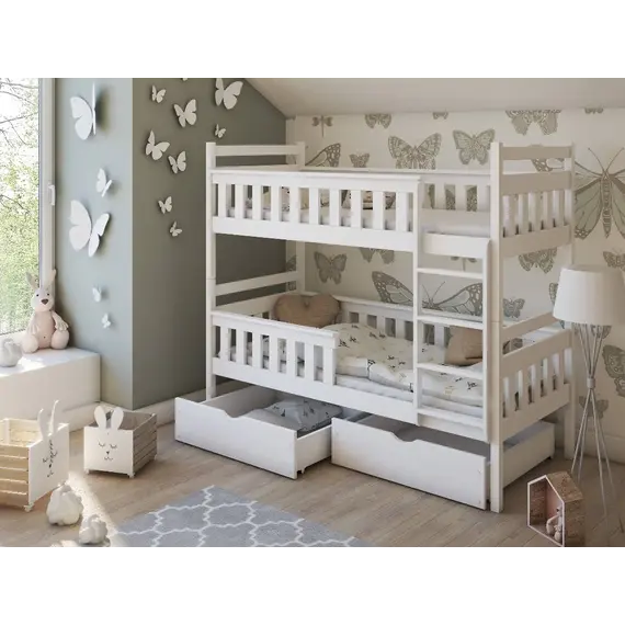 Buy Tezo Wooden Bunk Bed with Storage, Colour: White, Mattresses: Without Mattresses, 10 image