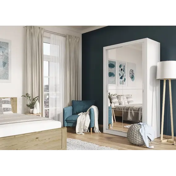 Buy Arti 19 - 2 Sliding Door Wardrobe 120cm, Colour: White Matt, 4 image