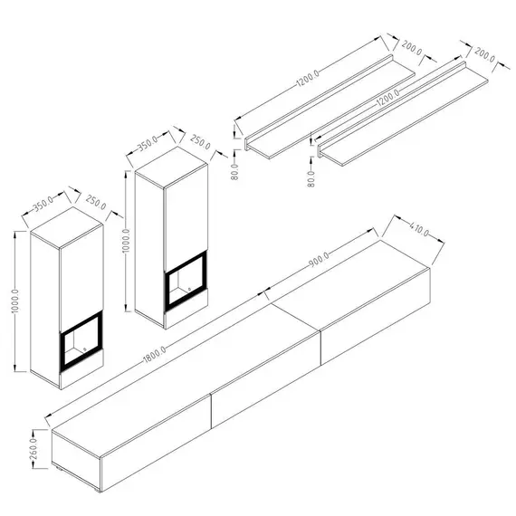 Buy Baros 10 Entertainment Unit, Colour: Grey, 3 image