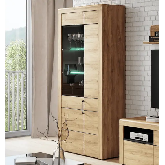 Buy Camar Large Oak Effect 2 Door Display Cabinet K12