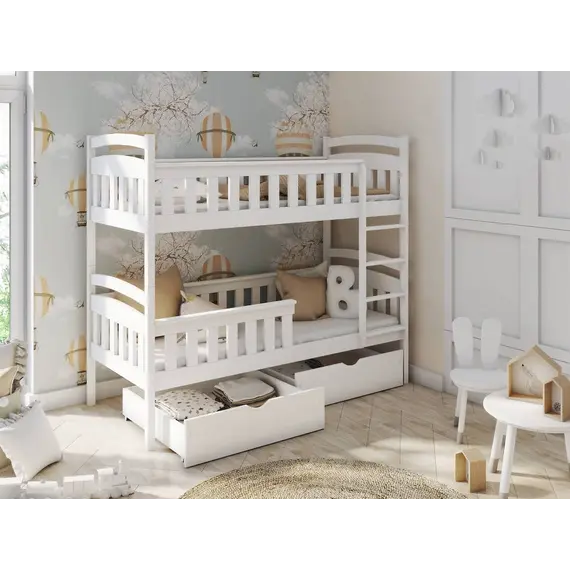 Buy Harry Wooden Bunk Bed with Storage, Colour: White Matt, Mattresses: Foam/Bonnell Mattresses, 8 image