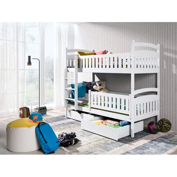 Buy Ignas Wooden Bunk Bed with Storage, Colour: White Matt, Mattresses: Without Mattresses, 5 image