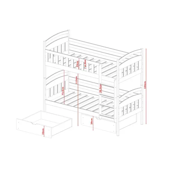 Buy Ignas Wooden Bunk Bed with Storage, Colour: White Matt, Mattresses: Foam/Bonnell Mattresses, 4 image
