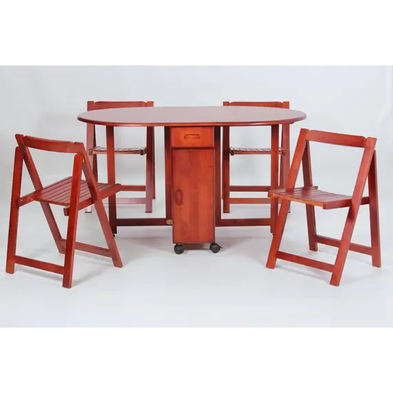 Buy Butterfly Dining Set with 4 Chairs Mahogany, Colour: Mahogany