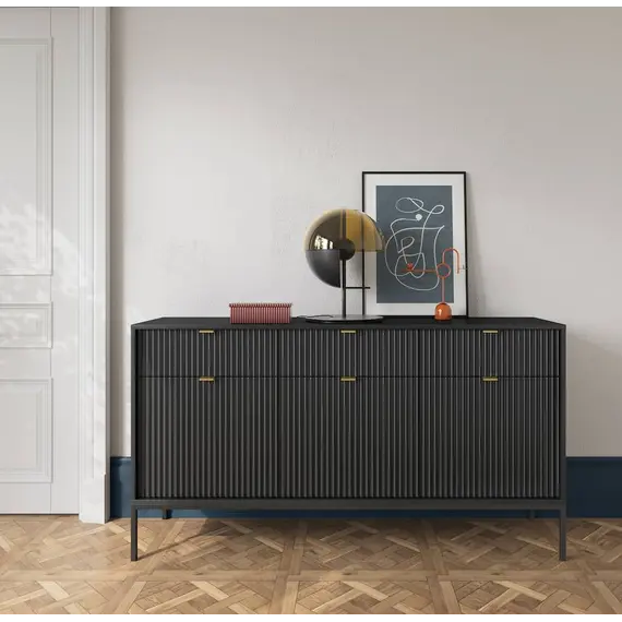 Buy Nova Sideboard Cabinet 154cm, Colour: Black Matt, 3 image