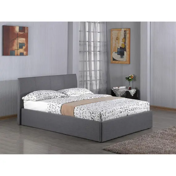 Buy Fusion Fabric Storage Double Bed Grey