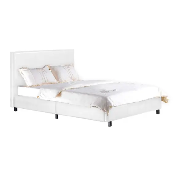 Buy Fusion PU Single Bed White, Colour: White, Mattresses: Without Mattresses