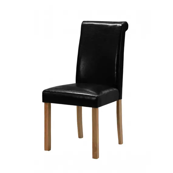 Buy Jasper PU Solid Rubberwood Chair Black, Colour: Black