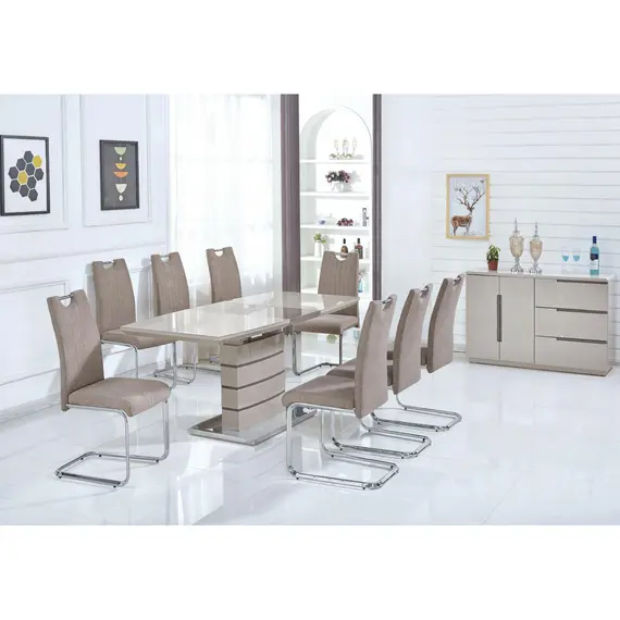 Buy Knightsbridge Fabric Chairs Chrome & Taupe (2s), 2 image