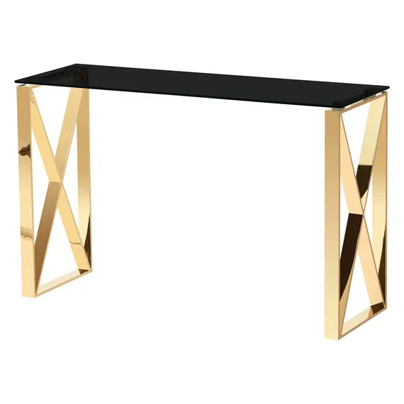 Buy Ningbo Gold Black Glass Console Table