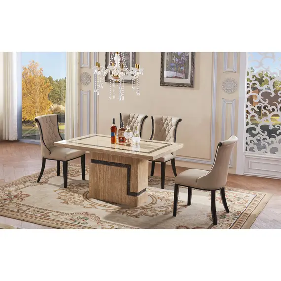 Buy Potenza Marble Dining Table with Marble Base
