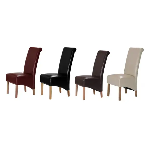 Buy Trafalgar PU Chair Rubberwood Leg Black, Colour: Black, 2 image