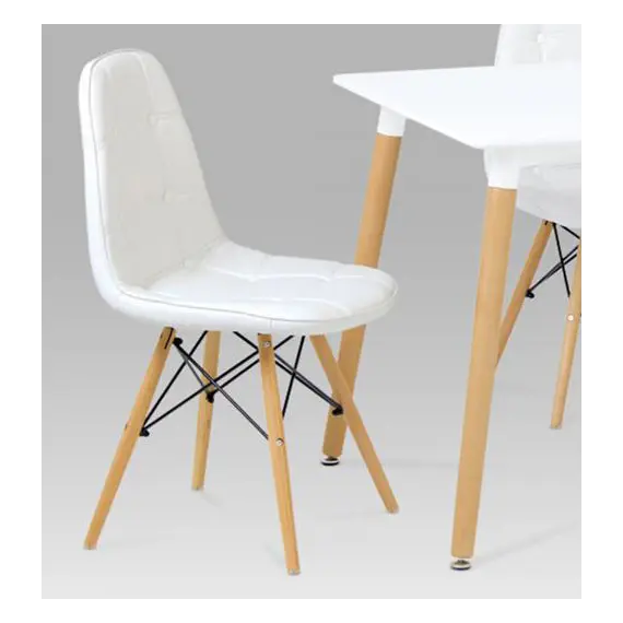 Buy Emery PU Chairs with Solid Beech Legs White (4s)