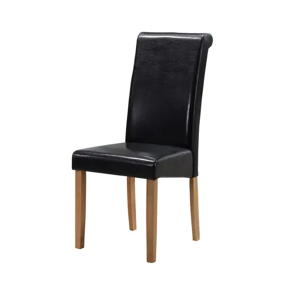 Buy Marley PU Solid Rubberwood Chair Black, Colour: Black