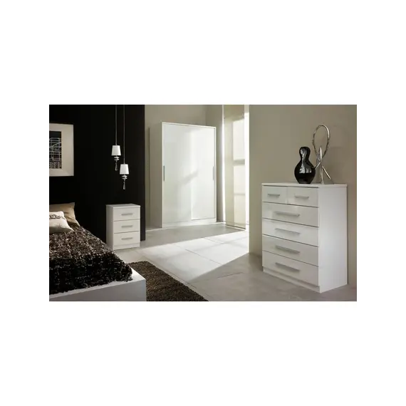 Buy Topline Bedside 3 Drawer White, Colour: White, 2 image