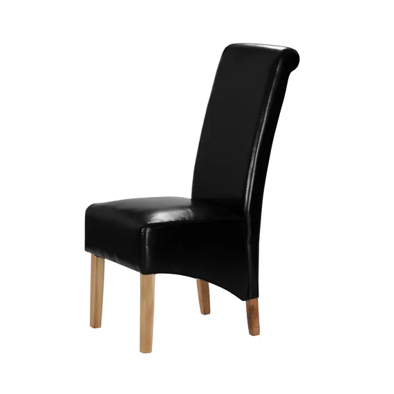 Buy Trafalgar PU Chair Rubberwood Leg Black, Colour: Black