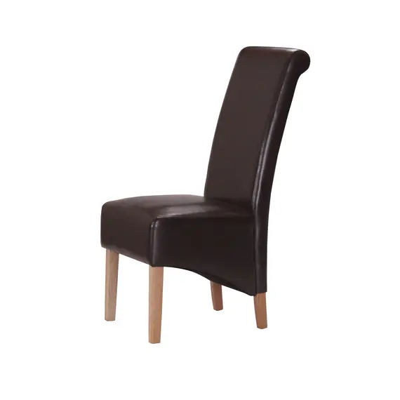 Buy Trafalgar PU Chair Rubberwood Leg Brown, Colour: Brown