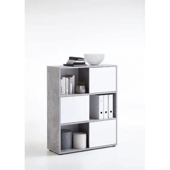 Buy Luiz Short Bookcase Grey and White      
