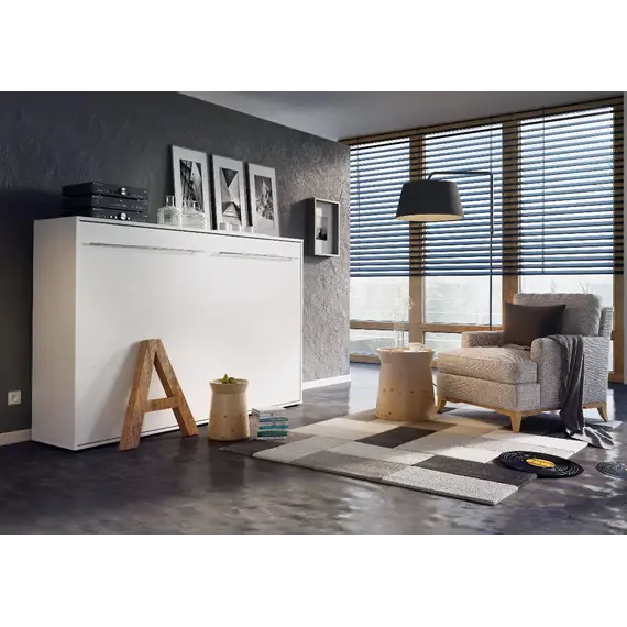 Buy CP-04 Horizontal Wall Bed Concept 140cm, Colour: White Matt, Mattresses: Without Mattresses, Size: Double, 7 image