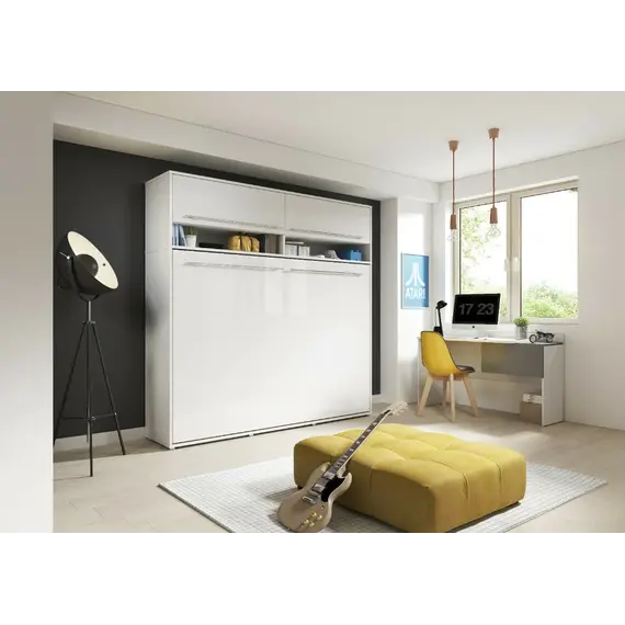Buy CP-04 Horizontal Wall Bed Concept Pro 140cm with Over Bed Unit, Colour: White Gloss, Mattresses: Without Mattresses, Size: Double, 5 image