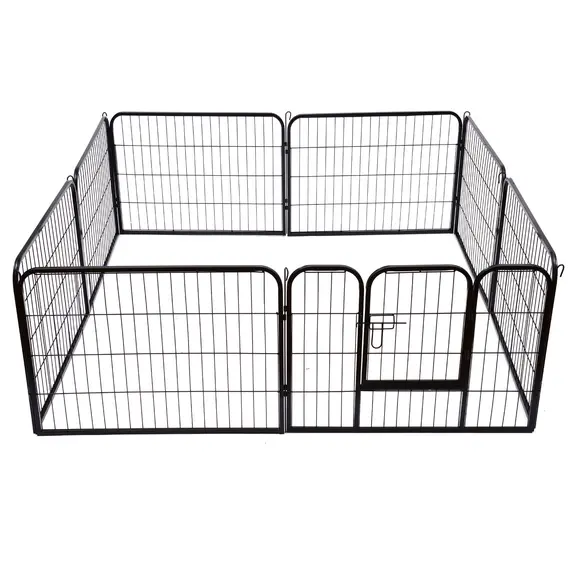Buy PawHut Heavy Duty Dog Pet Puppy Metal Playpen Play Pen Rabbit Pig Hutch Run Enclosure Foldable Black 80 x 60 cm (Small), 6 image