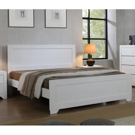 Buy Zircon Double Bed White, Colour: White, Mattresses: Without Mattresses, Size: Double
