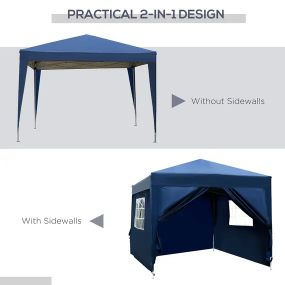 Buy Outsunny Pop Up Gazebo Marquee, size (3m x 3m)-Blue, 3 image