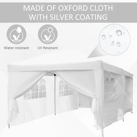 Buy Outsunny Pop Up Gazebo Marquee, size(6m x 3m)-White, 3 image