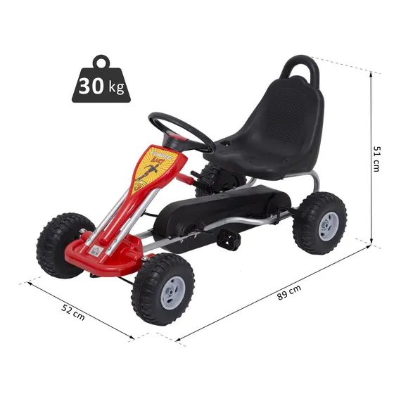 Buy Kids Ride on Pedal Go Kart W/ Hand Brake-Red, 2 image