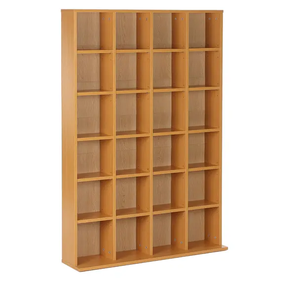 Buy CD Storage Unit with Adjustable Shelves, 89 x 130.5 cm, Beech Wood Finish