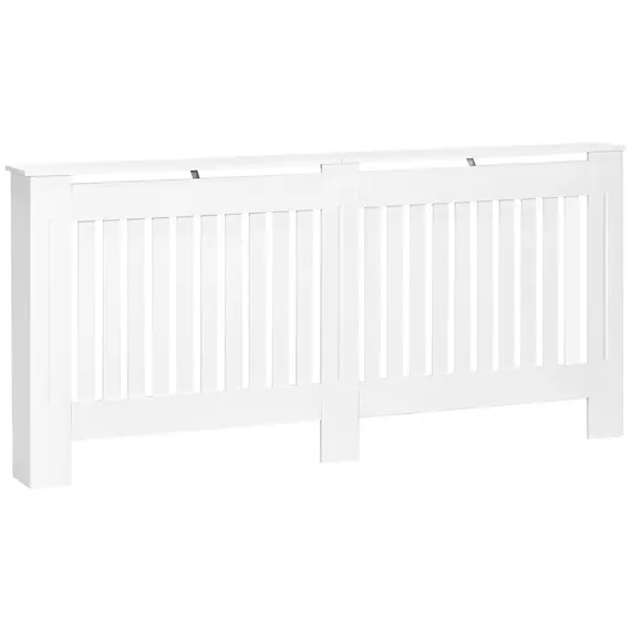 Buy Slatted Radiator Cover Painted Cabinet MDF Lined Grill in White (172L x 19W x 81H cm)