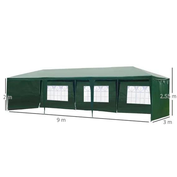 Buy Outsunny 3m x 9m Waterproof Gazebo-Green, 2 image