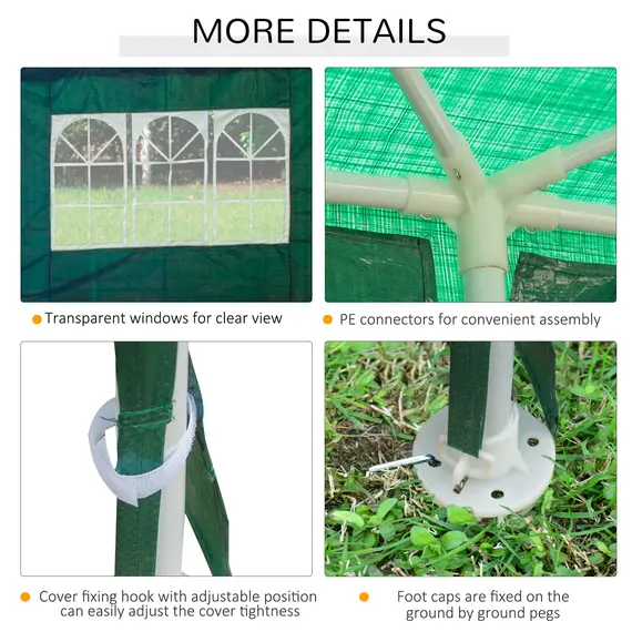 Buy Outsunny 3m x 9m Waterproof Gazebo-Green, 4 image
