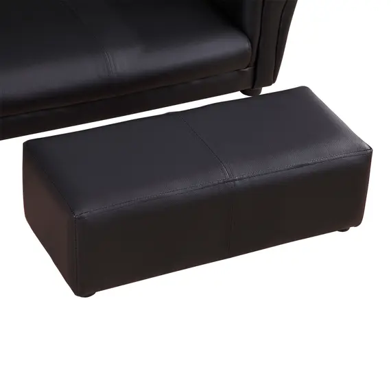 Buy HOMCOM 2 Seater Toddler Chair Kids Twin Sofa Childrens Double Seat Chair Furniture Armchair Boys Girls Couch w/ Footstool (Black), 8 image