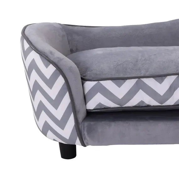 Buy Pawhut 66.5Lx40.5Wx35.5H cm Pet Sofa-Grey, 8 image
