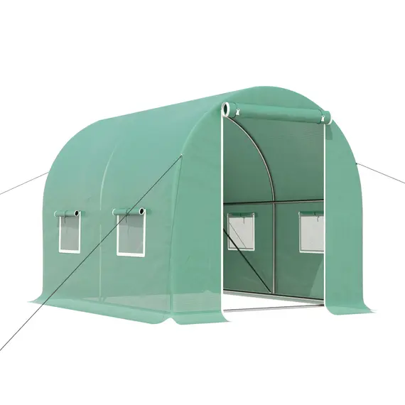 Buy 3L x 2W x 2H M Greenhouse  Walk-in Polytunnel Outdoor Garden Flower Vegetable Planter 25mm Diameter Galvanised Steel Frame w/ Zipped Door