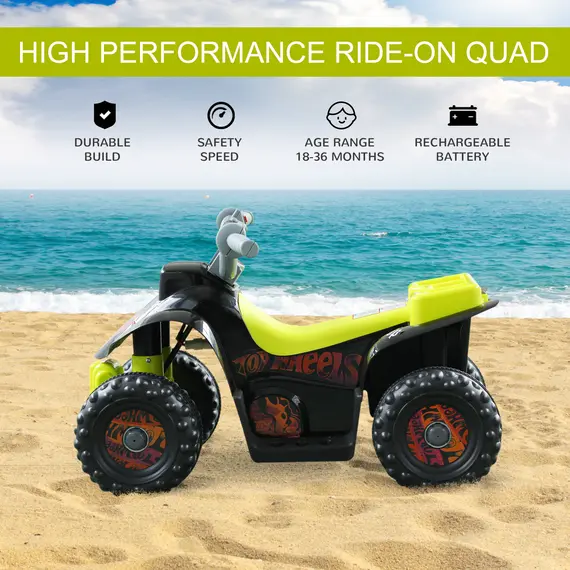 Buy 6V Electric Quad Bike for Kids Ride on Car ATV for 1.5 - 3 Years Black, 3 image