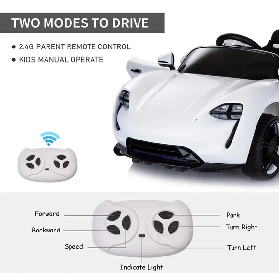 Buy HOMCOM 6V Kids Electric Ride On Car-White, 5 image