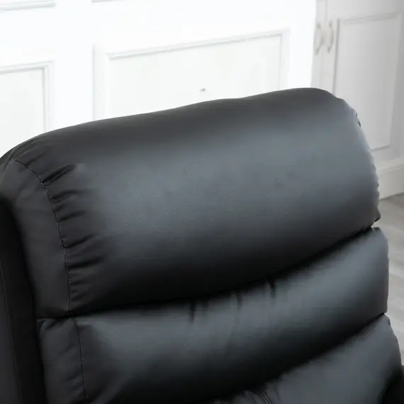 Buy HOMCOM Single Recliner Sofa PU Leather Armchair Padded Armrest Reclining Cinema Chair Living Room Lounge (Black), 7 image