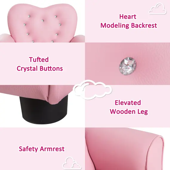 Buy Kids Armchair, PVC-Pink, 4 image