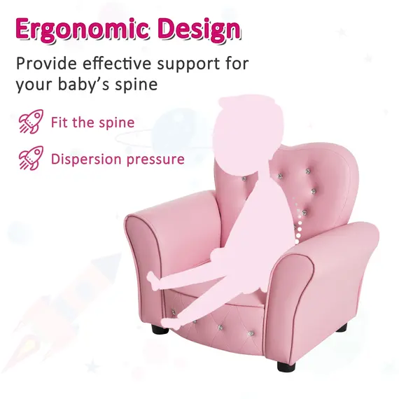 Buy Kids Armchair, PVC-Pink, 5 image