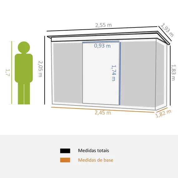 Buy Outsunny Garden Shed, 238.4Lx123.5Wx180-194H cm, Steel-Green, 2 image