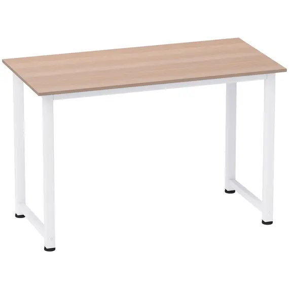 Buy Computer Desk, Writing Table, 120 x 60 x 76cm Workstation for Home Office, Study with Metal Frame, Simple Assembly, White