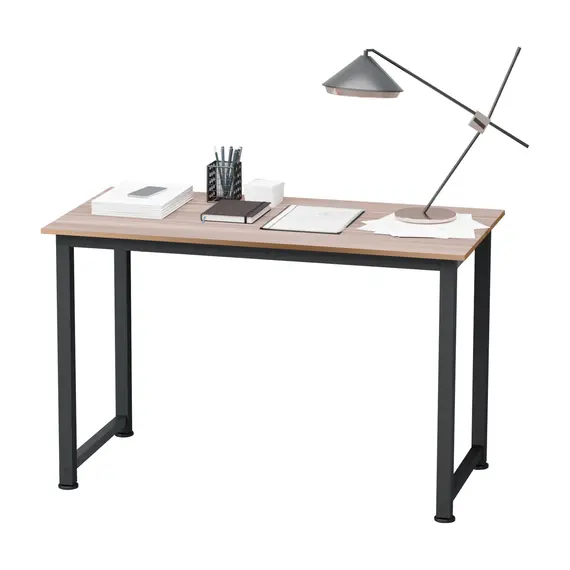 Buy Computer Desk, Writing Table, 120 x 60 x 76cm Workstation for Home Office, Study with Metal Frame, Simple Assembly, Black
